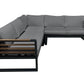 CIEUX Sectional Canvas Charcoal Avignon Outdoor Patio Aluminum Metal Corner Sectional Sofa in Black with Sunbrella Cushions - Available in 2 Colours