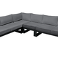 Avignon Outdoor Patio Aluminum Metal L-Shaped Sectional Sofa in Midnight Grey with Sunbrella Cushions in Canvas Charcoal