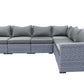CIEUX Sectional Canvas Charcoal Cannes Outdoor Patio Wicker Modular L-Shaped Sectional Sofa in Grey with Sunbrella Cushions - Available in 2 Colours