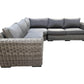 CIEUX Sectional Canvas Charcoal Champagne Outdoor Patio Wicker Corner Sectional Sofa in Grey with Sunbrella Cushions - Available in 2 Colours
