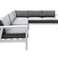 CIEUX Sectional Canvas Charcoal Corsica Outdoor Patio Aluminum Metal Corner Sectional Sofa in White with Sunbrella Cushions - Available in 2 Colours