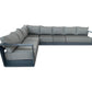 CIEUX Sectional Canvas Charcoal Lyon Outdoor Patio Aluminum Metal Large L-Shaped Sectional Sofa in Midnight Grey with Sunbrella Cushions - Available in 2 Colours