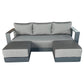 CIEUX Lyon Outdoor Patio Aluminum Metal U Shaped Sectional Sofa in Midnight Grey with Sunbrella Cushions, image 3