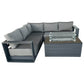 CIEUX Lyon 2 Piece Outdoor Patio Aluminum Metal Corner Sectional and Annency Fire Pit Coffee Table in Midnight Grey with Sunbrella Cushions, image 3