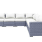 CIEUX Sectional Canvas Natural Cannes Outdoor Patio Wicker Modular L-Shaped Sectional Sofa in Grey with Sunbrella Cushions - Available in 2 Colours