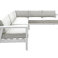 CIEUX Sectional Canvas Natural Corsica Outdoor Patio Aluminum Metal Corner Sectional Sofa in White with Sunbrella Cushions - Available in 2 Colours