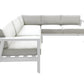 CIEUX Corsica Outdoor Patio Aluminum Metal Corner Sectional Sofa in White with Sunbrella Cushions, image 5