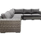 CIEUX Sectional Canvas Taupe Champagne Outdoor Patio Wicker Corner Sectional Sofa in Grey with Sunbrella Cushions - Available in 2 Colours