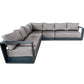 CIEUX Lyon Outdoor Patio Aluminum Metal Large Corner Sectional Sofa in Midnight Grey with Sunbrella Cushions, image 8