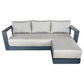 CIEUX Lyon Outdoor Patio Aluminum Metal Medium Sectional Sofa in Midnight Grey with Sunbrella Cushions, image 12