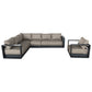 CIEUX Lyon 2 Piece Outdoor Patio Aluminum Metal L Shaped Sectional and Club Chair in Midnight Grey with Sunbrella Cushions, image 10