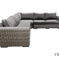 CIEUX Champagne 3 Piece Outdoor Patio Wicker Corner Sectional Sofa, Coffee Table and Club Chair Set in Grey with Sunbrella Cushions, image 12
