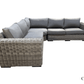 CIEUX Sectional Champagne 3 Piece Outdoor Patio Wicker Corner Sectional Sofa, Coffee Table and Club Chair Set in Grey with Sunbrella Cushions - Available in 2 Colours