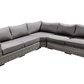 CIEUX Champagne Outdoor Patio Wicker Corner Sectional Sofa in Grey with Sunbrella Cushions, image 7