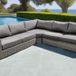 CIEUX Sectional Champagne Outdoor Patio Wicker Corner Sectional Sofa in Grey with Sunbrella Cushions - Available in 2 Colours