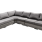 CIEUX Champagne Outdoor Patio Wicker L Shaped Sectional Sofa in Grey with Sunbrella Cushions, image 7