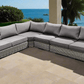 CIEUX Champagne Outdoor Patio Wicker L Shaped Sectional Sofa in Grey with Sunbrella Cushions, image 6