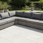 CIEUX Sectional Champagne Outdoor Patio Wicker L-Shaped Sectional Sofa in Grey with Sunbrella Cushions - Available in 2 Colours