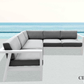 CIEUX Corsica Outdoor Patio Aluminum Metal Corner Sectional Sofa in White with Sunbrella Cushions, image 2