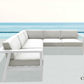 CIEUX Corsica Outdoor Patio Aluminum Metal Corner Sectional Sofa in White with Sunbrella Cushions, image 1