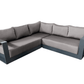 CIEUX Lyon 2 Piece Outdoor Patio Aluminum Metal Corner Sectional and Annency Fire Pit Coffee Table in Midnight Grey with Sunbrella Cushions, image 11