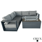 CIEUX Lyon 2 Piece Outdoor Patio Aluminum Metal Corner Sectional and Annency Fire Pit Coffee Table in Midnight Grey with Sunbrella Cushions in Canvas Charcoal, image 3