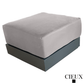 CIEUX Sectional Lyon 5 Piece Outdoor Patio Aluminum Metal L-Shaped Sectional Sofa, Club Chair, 2 Ottomans, and Alsace Fire Pit Adjustable Height Table in Midnight Grey with Sunbrella Cushions - Available in 2 Colours