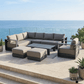 CIEUX Sectional Lyon 5 Piece Outdoor Patio Aluminum Metal L-Shaped Sectional Sofa, Club Chair, 2 Ottomans, and Coffee Table Set in Midnight Grey with Sunbrella Cushions - Available in 2 Colours