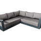 CIEUX Lyon Outdoor Patio Aluminum Metal Corner Sectional Sofa in Midnight Grey with Sunbrella Cushions, image 8