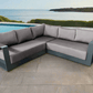 CIEUX Sectional Lyon Outdoor Patio Aluminum Metal Corner Sectional Sofa in Midnight Grey with Sunbrella Cushions - Available in 2 Colours