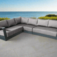 CIEUX Lyon Outdoor Patio Aluminum Metal L Shaped Sectional Sofa in Midnight Grey with Sunbrella Cushions, image 7