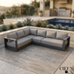 CIEUX Sectional Lyon Outdoor Patio Aluminum Metal L-Shaped Sectional Sofa in Midnight Grey with Sunbrella Cushions - Available in 2 Colours