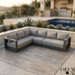 CIEUX Lyon Outdoor Patio Aluminum Metal L Shaped Sectional Sofa in Midnight Grey with Sunbrella Cushions, image 2