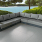 CIEUX Sectional Lyon Outdoor Patio Aluminum Metal Large Corner Sectional Sofa in Midnight Grey with Sunbrella Cushions - Available in 2 Colours