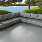 CIEUX Lyon Outdoor Patio Aluminum Metal Large Corner Sectional Sofa in Midnight Grey with Sunbrella Cushions, image 2