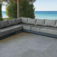CIEUX Sectional Lyon Outdoor Patio Aluminum Metal Large L-Shaped Sectional Sofa in Midnight Grey with Sunbrella Cushions - Available in 2 Colours