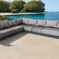 CIEUX Sectional Lyon Outdoor Patio Aluminum Metal Large L-Shaped Sectional Sofa in Midnight Grey with Sunbrella Cushions - Available in 2 Colours