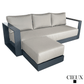 CIEUX Lyon Outdoor Patio Aluminum Metal Medium Sectional Sofa in Midnight Grey with Sunbrella Cushions, image 14