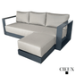 CIEUX Lyon Outdoor Patio Aluminum Metal Medium Sectional Sofa in Midnight Grey with Sunbrella Cushions, image 11