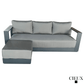 CIEUX Sectional Lyon Outdoor Patio Aluminum Metal Medium Sectional Sofa in Midnight Grey with Sunbrella Cushions in Canvas Charcoal