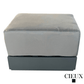 CIEUX Sectional Lyon Outdoor Patio Aluminum Metal Medium Sectional Sofa in Midnight Grey with Sunbrella Cushions in Canvas Charcoal