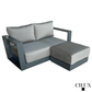 CIEUX Sectional Lyon Outdoor Patio Aluminum Metal Small Sectional Sofa in Midnight Grey with Sunbrella Cushions in Canvas Charcoal