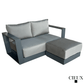 CIEUX Lyon Outdoor Patio Aluminum Metal Small Sectional Sofa in Midnight Grey with Sunbrella Cushions in Canvas Charcoal, image 3