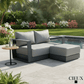 CIEUX Lyon Outdoor Patio Aluminum Metal Small Sectional Sofa in Midnight Grey with Sunbrella Cushions in Canvas Charcoal, image 1