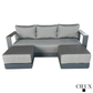CIEUX Sectional Lyon Outdoor Patio Aluminum Metal U-Shaped Sectional Sofa in Midnight Grey with Sunbrella Cushions in Canvas Charcoal