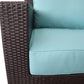 CIEUX Sectional Provence Outdoor Patio Wicker Rattan Modular Corner Sectional Sofa in Blue
