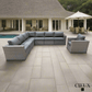 CIEUX Sectional Riviera Outdoor Patio Wicker Large Corner Sectional Sofa and Club Chair Set in Grey with Sunbrella Canvas Charcoal Cushions