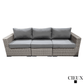 CIEUX Sectional Riviera Outdoor Patio Wicker Medium Sectional Sofa in Grey with Sunbrella Canvas Charcoal Cushions