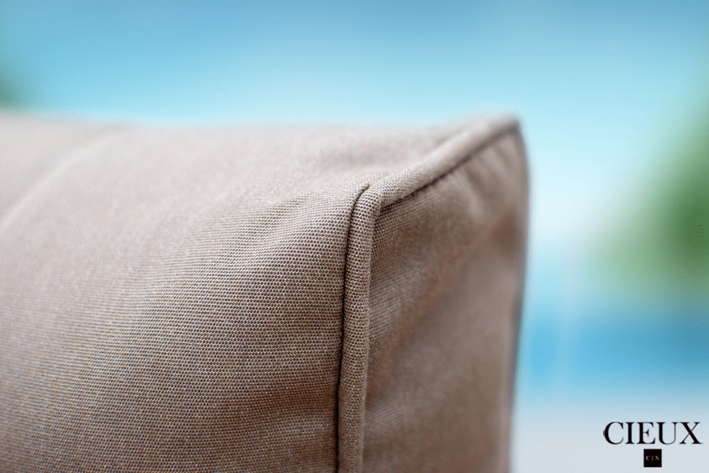 CIEUX Sectional Valence Outdoor Patio Wicker Large Corner Sectional Sofa, Club Chair and Coffee Table Set in Brown with Sunbrella Canvas Taupe Cushions