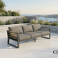 CIEUX Sofa Avignon Outdoor Patio Aluminum Metal Sofa in Midnight Grey with Sunbrella Cushions in Canvas Charcoal